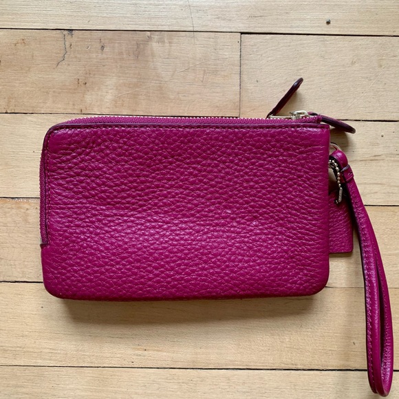 Coach Leather Wristlet in Plum Purple - Picture 8 of 11